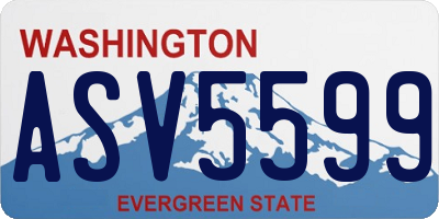 WA license plate ASV5599