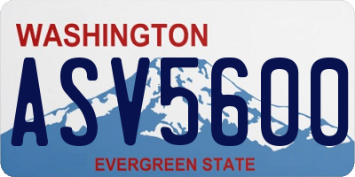 WA license plate ASV5600