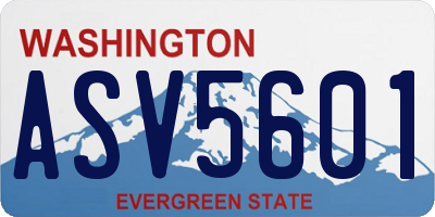 WA license plate ASV5601