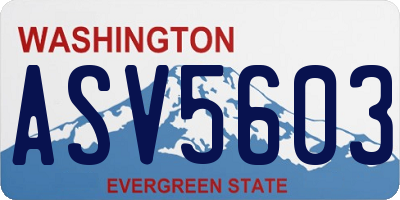 WA license plate ASV5603