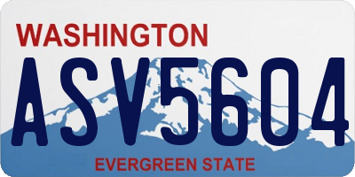 WA license plate ASV5604