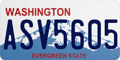 WA license plate ASV5605