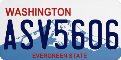 WA license plate ASV5606