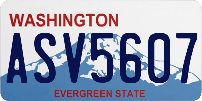 WA license plate ASV5607