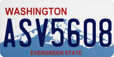 WA license plate ASV5608