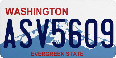 WA license plate ASV5609