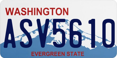 WA license plate ASV5610