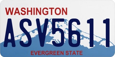 WA license plate ASV5611
