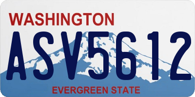 WA license plate ASV5612