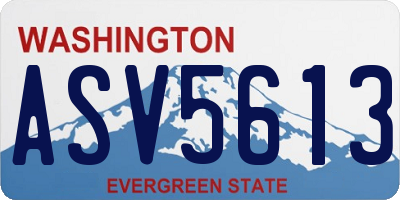 WA license plate ASV5613