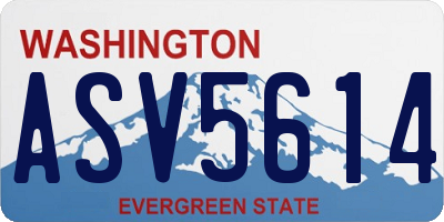 WA license plate ASV5614