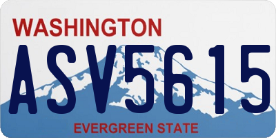 WA license plate ASV5615