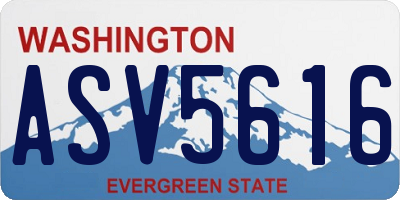 WA license plate ASV5616