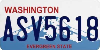 WA license plate ASV5618