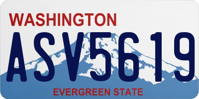 WA license plate ASV5619