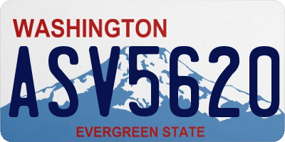 WA license plate ASV5620