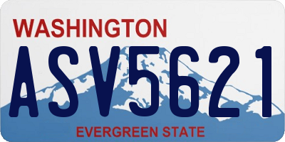 WA license plate ASV5621