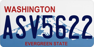 WA license plate ASV5622