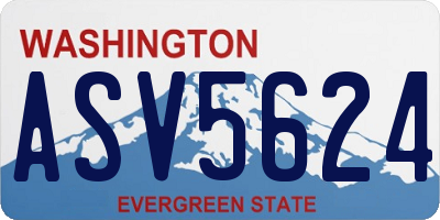 WA license plate ASV5624