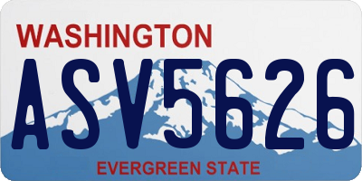 WA license plate ASV5626