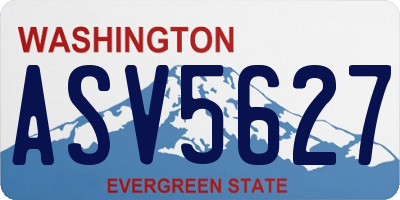 WA license plate ASV5627