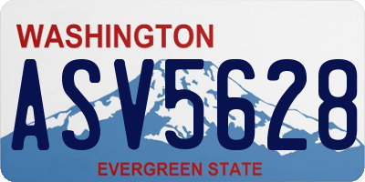 WA license plate ASV5628