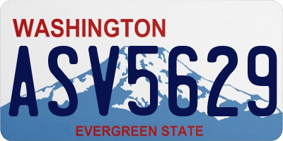 WA license plate ASV5629