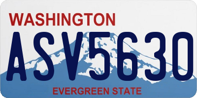 WA license plate ASV5630