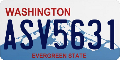 WA license plate ASV5631