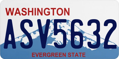 WA license plate ASV5632