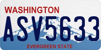 WA license plate ASV5633