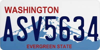 WA license plate ASV5634