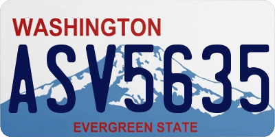 WA license plate ASV5635