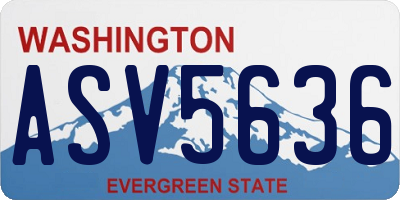WA license plate ASV5636