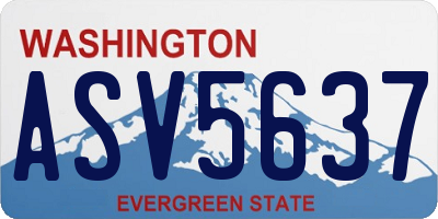 WA license plate ASV5637