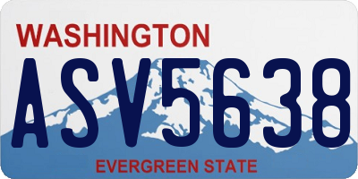 WA license plate ASV5638