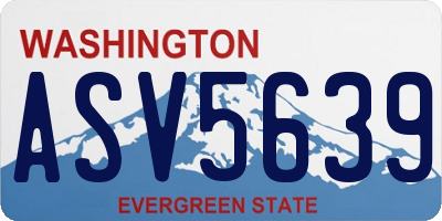 WA license plate ASV5639