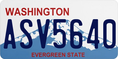 WA license plate ASV5640