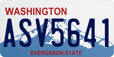 WA license plate ASV5641