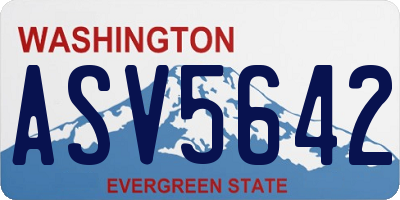 WA license plate ASV5642