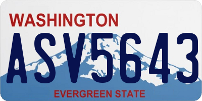 WA license plate ASV5643