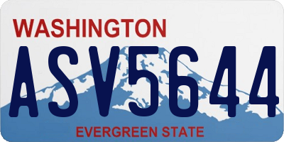 WA license plate ASV5644