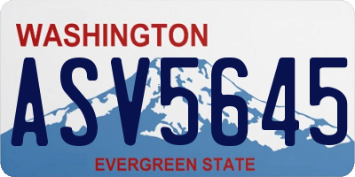 WA license plate ASV5645