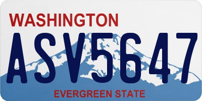 WA license plate ASV5647