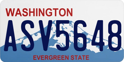WA license plate ASV5648