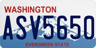 WA license plate ASV5650