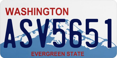 WA license plate ASV5651