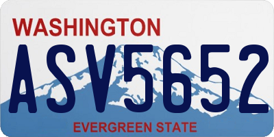 WA license plate ASV5652