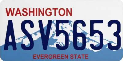 WA license plate ASV5653
