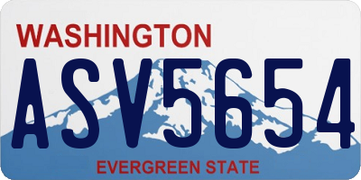 WA license plate ASV5654